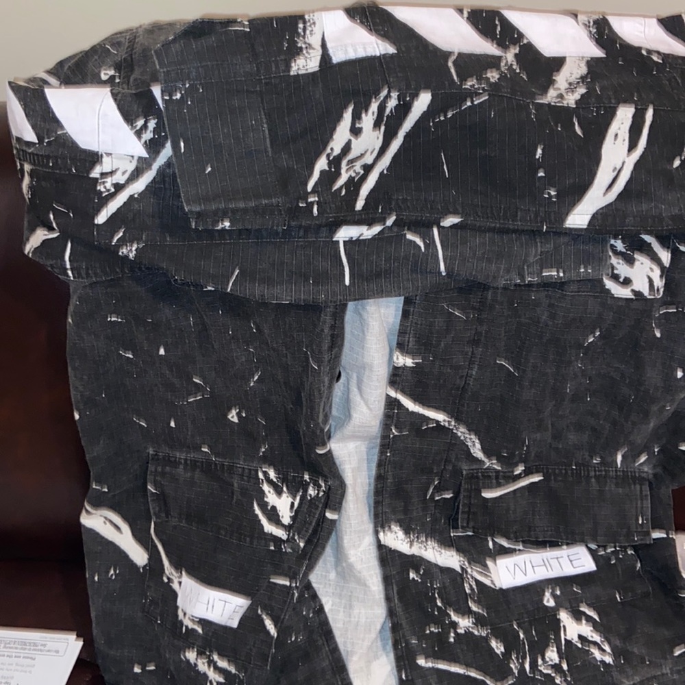 Off-White Black and White Marble Print Jacket
